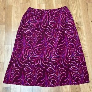 Bob Mackie Vibrant Purple and Pink Midi Skirt